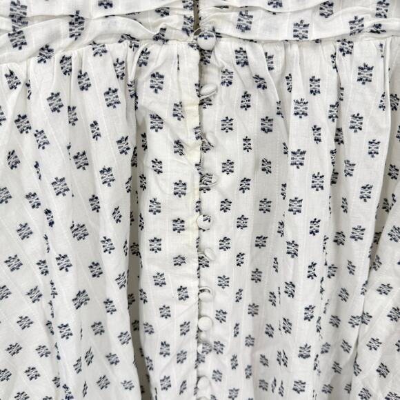 Anthropologie Katerina Button-Front Midi Dress White Blue Size Large NWT - Picture 5 of 8